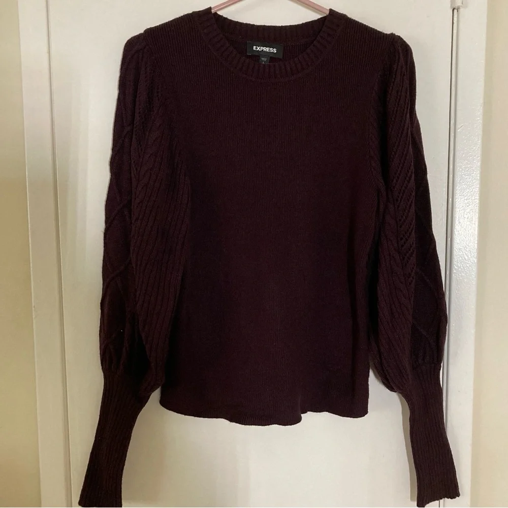 Express knit sweater with balloon/bubble sleeves - Picture 3 of 9